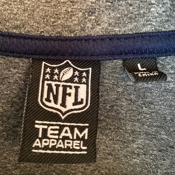 NFL PATRIOTS TEAM APPAREL 1/3 ZIP GRAY LOGO LONG SLEEVE TOP SIZE LARGE - Picture 2 of 6